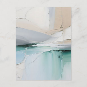 Carte Postale Texture Abstrait Turquoise Blanc