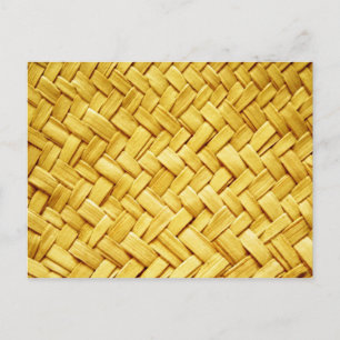 Carte Postale Texture de paille tissée jaune