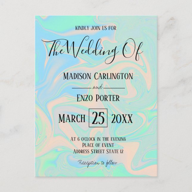 Carte Postale Texture iridescente olographe de faux liquide (Devant)