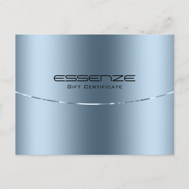 Carte Postale Texture métallique bleue moderne minimaliste (Devant)