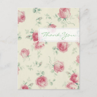 Carte Postale Texture vintage de Roses rouges - Merci