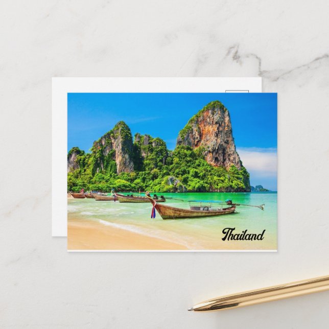 Carte Postale Thailand Postal card. (Devant/Arrière en situation)