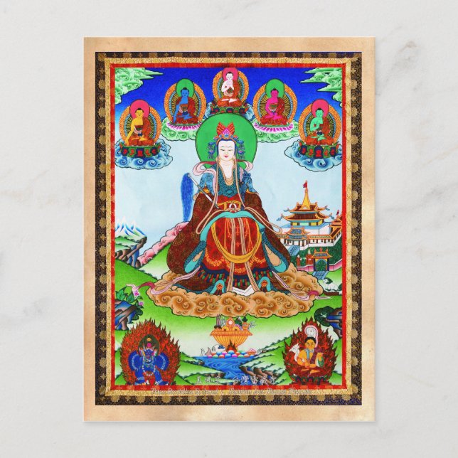Carte Postale Thangka dorée cool tibétaine orientale (Devant)