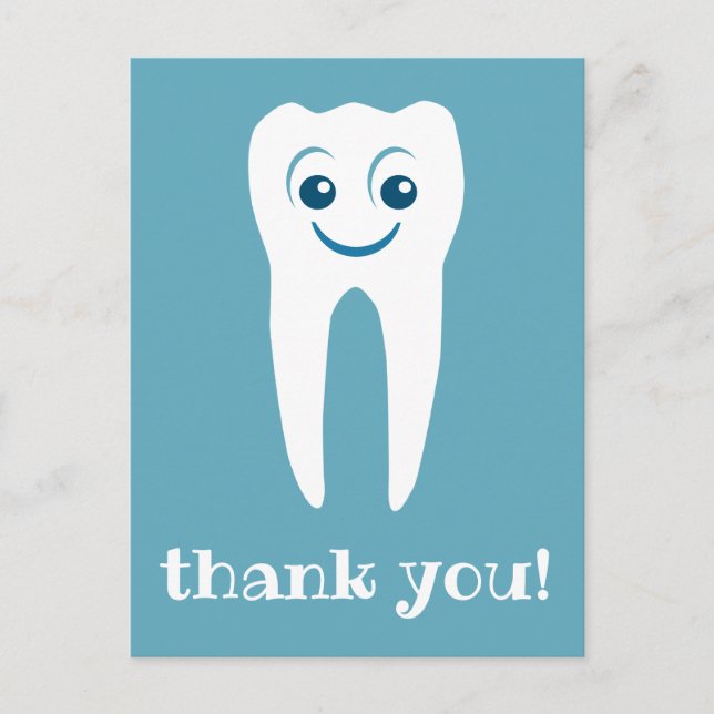 Carte Postale thank you dentist smiling tooth postcard (Devant)