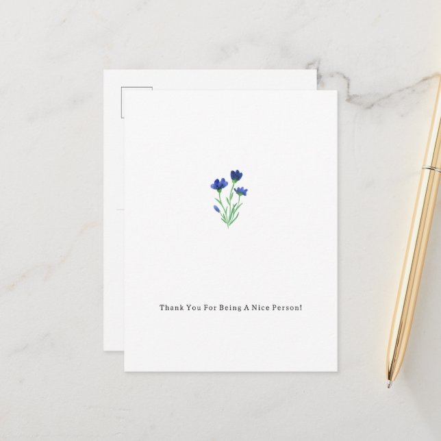 Carte Postale Thank You For Being A Nice Person Card (Devant/Arrière en situation)