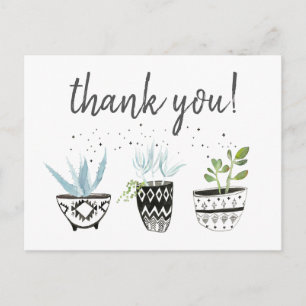 Carte Postale Thank you hipster cactus