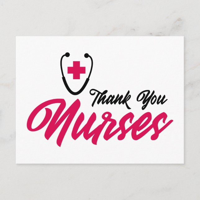 Carte Postale Thank You Nurses | Pink (Devant)
