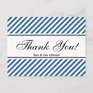 Carte Postale Thank you postcards    blue stripe pattern