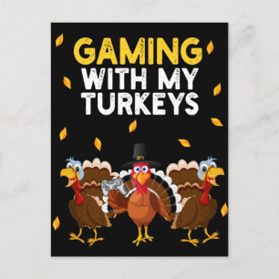 Carte Postale Thankesgiving Turquie Jouer avec mes clés