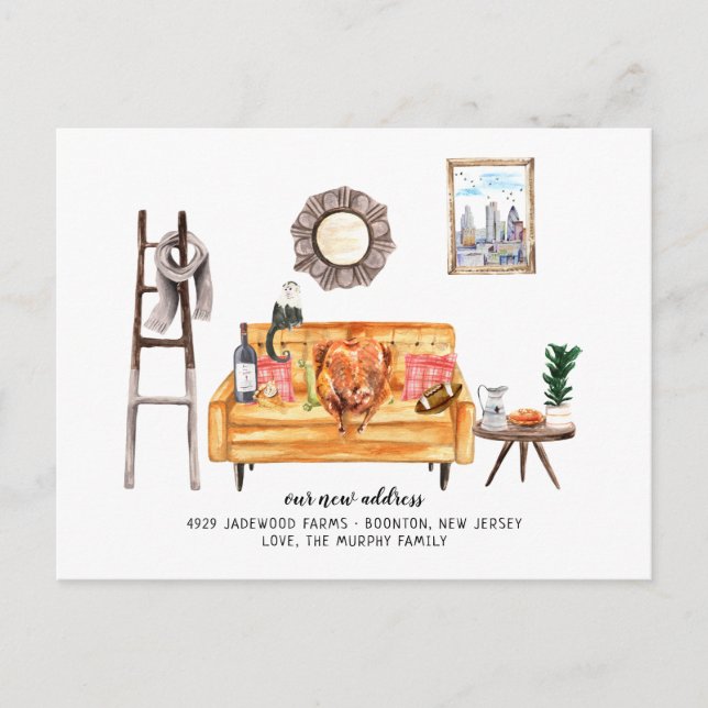 Carte Postale Thanksgiving Automne Turquie Moving Faire-part (Devant)