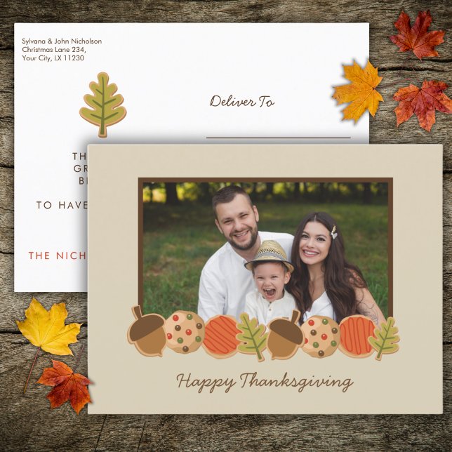 CARTE POSTALE THANKSGIVING COOKIES PHOTO POSTCARD (Créateur téléchargé)