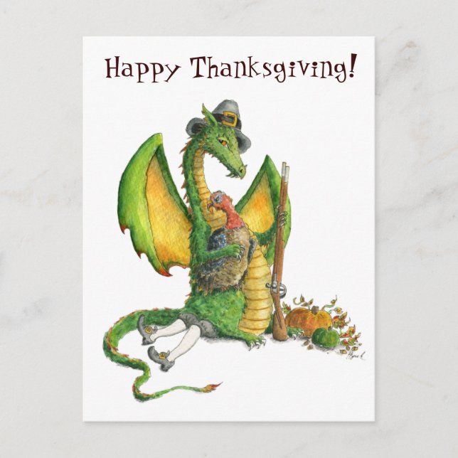 Carte postale Thanksgiving Dragon (Devant)