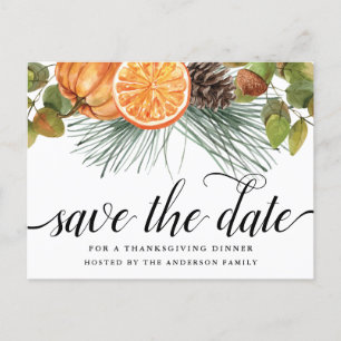 Carte Postale Thanksgiving Enregistrer La Date