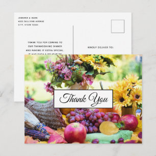 Carte Postale Thanksgiving Holiday Automne Harvest Merci