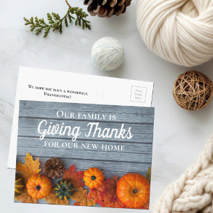 Carte Postale Thanksgiving New Home Address Moving Faire-part