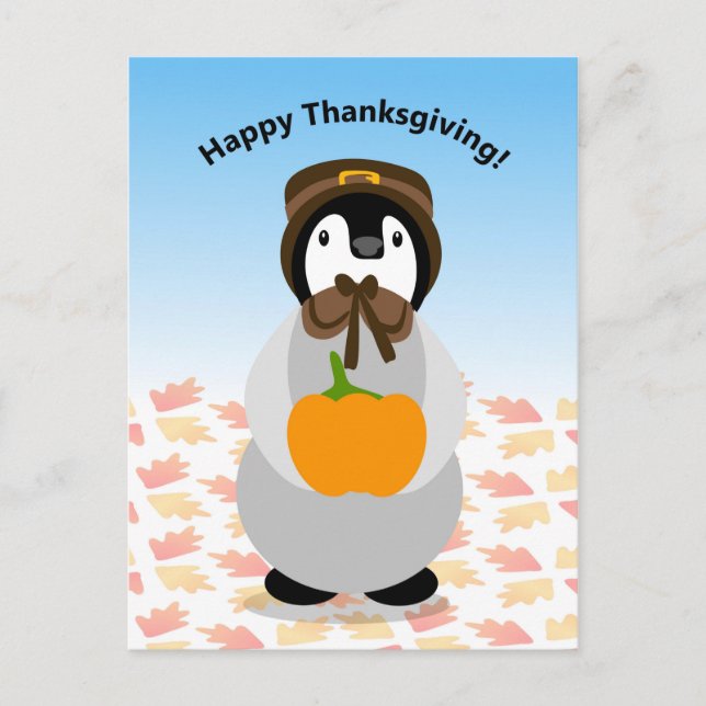 Carte Postale Thanksgiving Penguin (Devant)