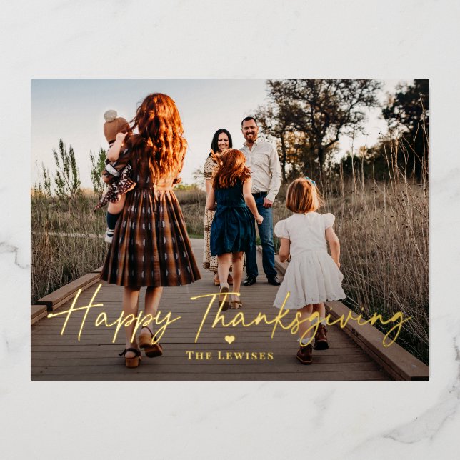 Carte postale Thanksgiving simple Penné Foil (Recto)