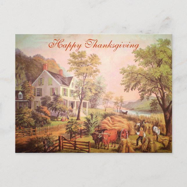 Carte Postale Thanksgiving sur mesure de la récolt (Devant)
