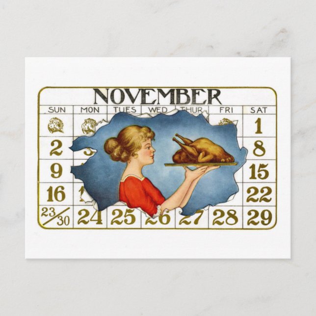 Carte postale Thanksgiving vintage (Devant)