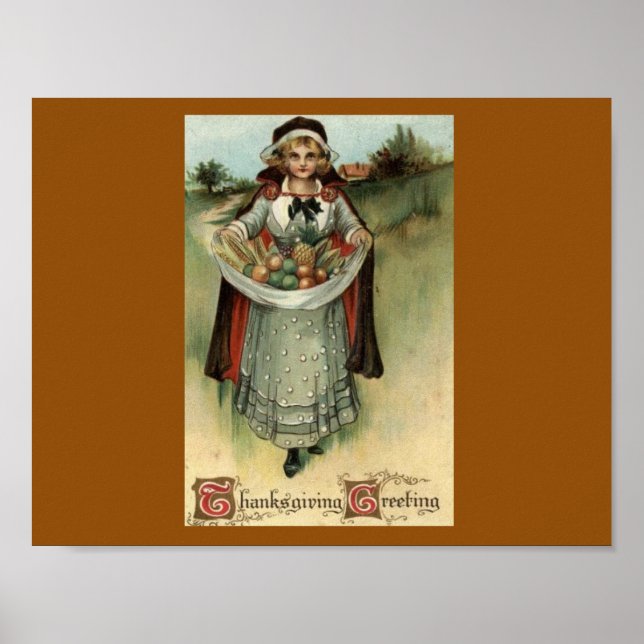 Carte postale Thanksgiving vintage Poster de la fe (Devant)