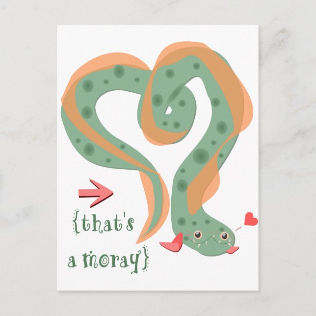 Carte Postale "That's A Moray" Love Pun Eel (Devant)