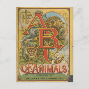 Carte Postale The ABC of Animals - cool vintage book cover Magn