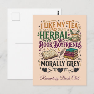 Carte Postale Thé aux herbes du petit ami du livre moralement gr