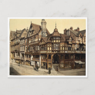 Carte Postale The Cross et Rows, Chester, Angleterre photo vinta