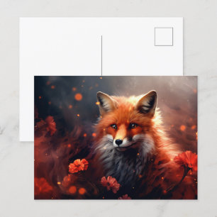 Carte postale The Fox with Shining Stars Postcard