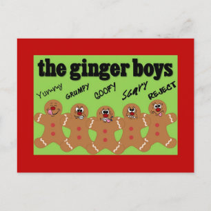 Carte Postale "The Ginger Boys" Gingerbread Man Boy Band