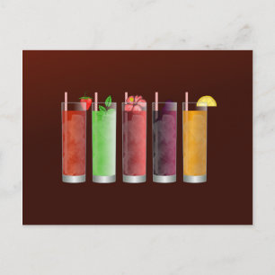 Carte Postale Thé glacé Mois avec 5 saveurs de thé glacé