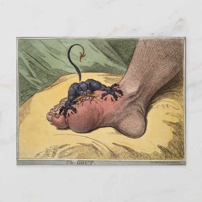 Carte Postale The Gout (par le dessinateur du 18ème siècle James (Devant)