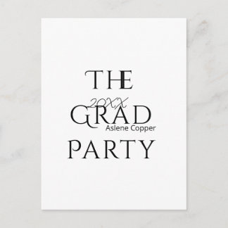 Carte Postale The grad party name 20XX bold letter graduatsimple