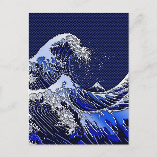 Carte Postale The Great Hokusai Wave Carbon Fiber (Devant)