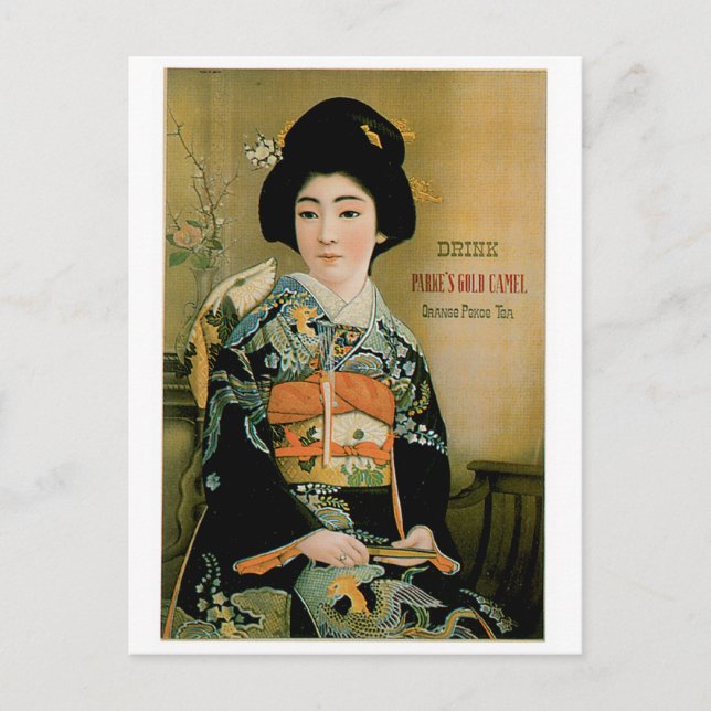 Carte Postale Thé japonais Vintage Boisson et art (Devant)