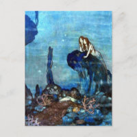 The Little Mermaid vintage art postcard