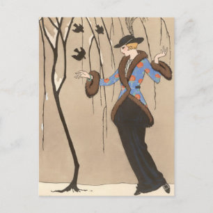 Carte Postale The Lovely Sparrow by George Barbier