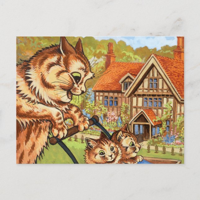 Carte Postale The Pram Ride by Louis Wain (Devant)