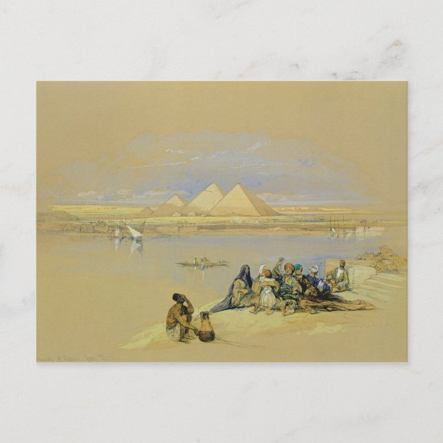 Carte Postale The Pyramids at Giza, near Cairo (w/c) (Devant)
