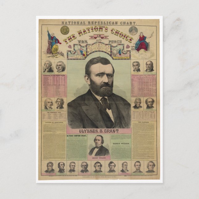 Carte Postale The Republican Chart Ulysses S. Grant par M.T. Boy (Devant)