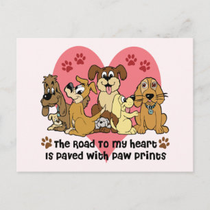 Carte Postale The Road to My Heart is Paved with Paw Prints