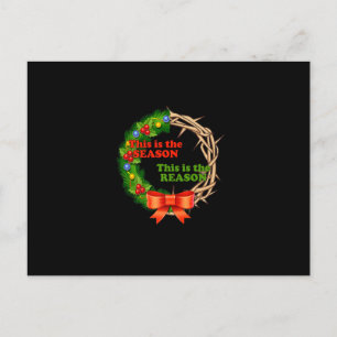 Carte Postale The Season The Reason Laurel Wreath Jesus Christia