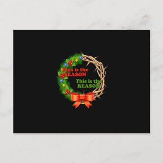 Carte Postale The Season The Reason Laurel Wreath Jesus Christia
