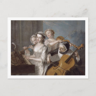 Carte Postale The Sense of Hearing, c.1744-7 (oil on canvas)
