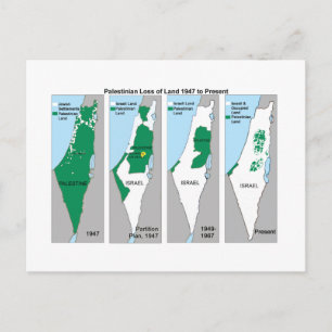 Carte Postale The Shrinking Map of Palestine - Postcard