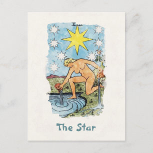Carte Postale The Star Tarot Card Watercolor Painting