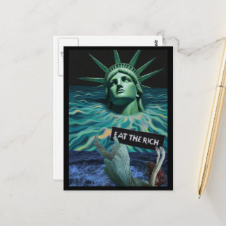 Carte Postale The Statue of Liberty Melts Surreal Collage