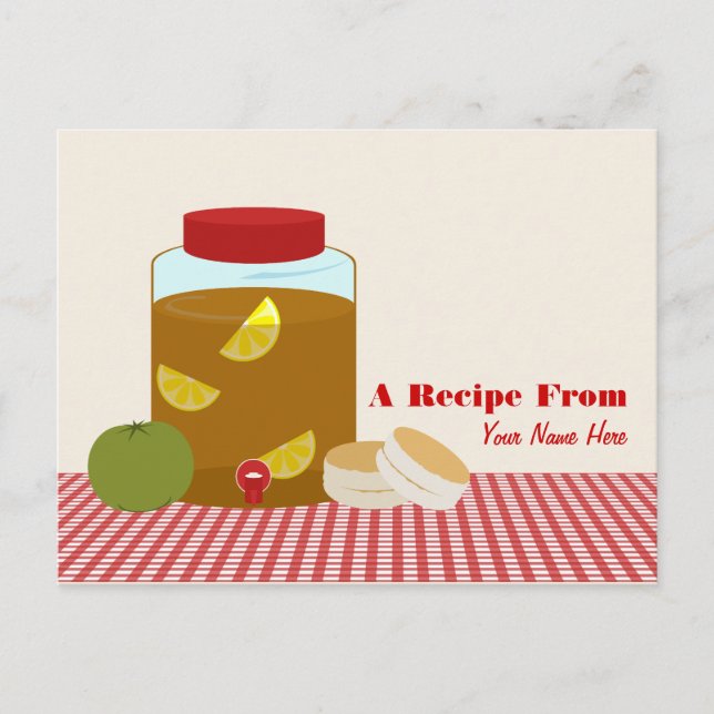 Carte Postale Thé sucré, tomate verte et recettes de biscuits Ca (Devant)
