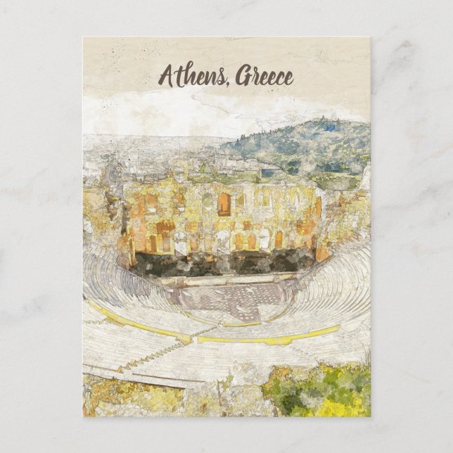 Carte Postale théâtre antique d'Hérodion, Athènes, Grèce (Devant)