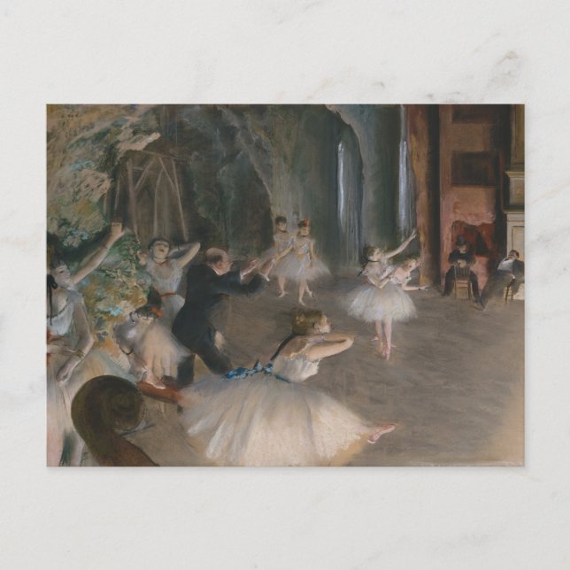 Carte Postale Théâtre de danseurs de ballet répétition Edgar Deg (Devant)